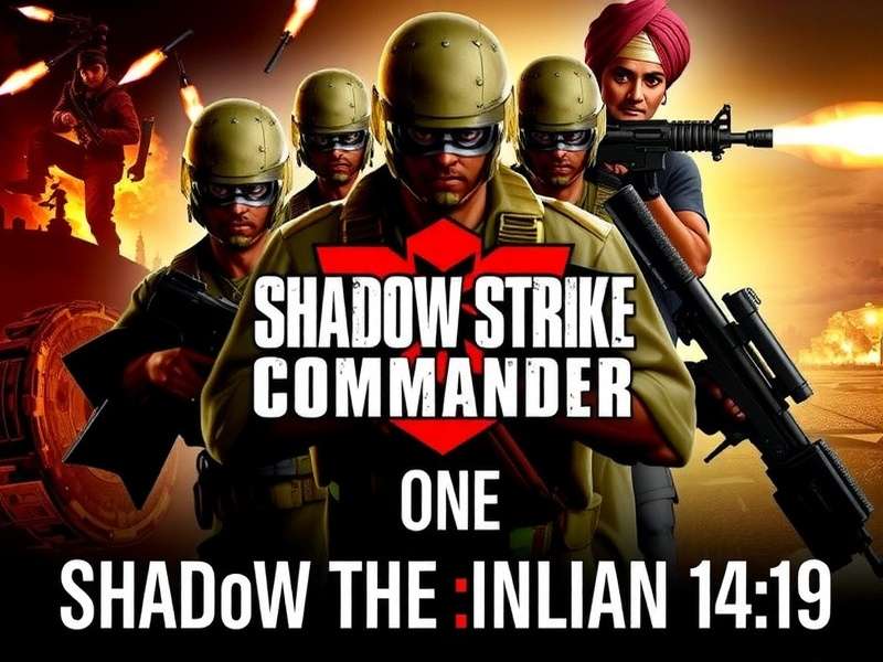 Shadow Strike Commander Game Banner featuring Indian soldiers in action
